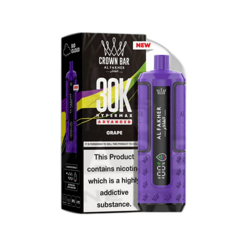 Al Fakher Crown Bar 30K Puff Hypermax Vape Kit - Grape