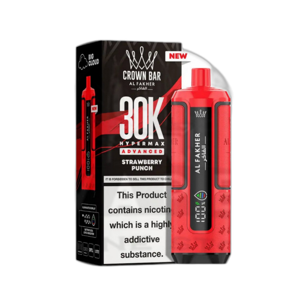 Al Fakher Crown Bar 30K Puff Hypermax Vape Kit - Strawberry Punch