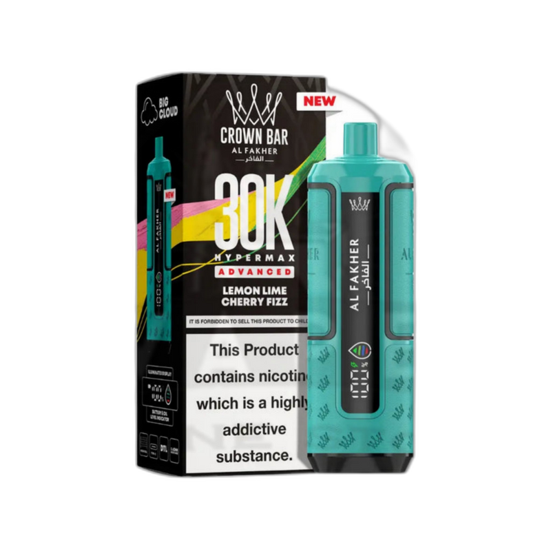 Al Fakher Crown Bar 30K Puff Hypermax Vape Kit - Lemon Lime Cherry Fizz