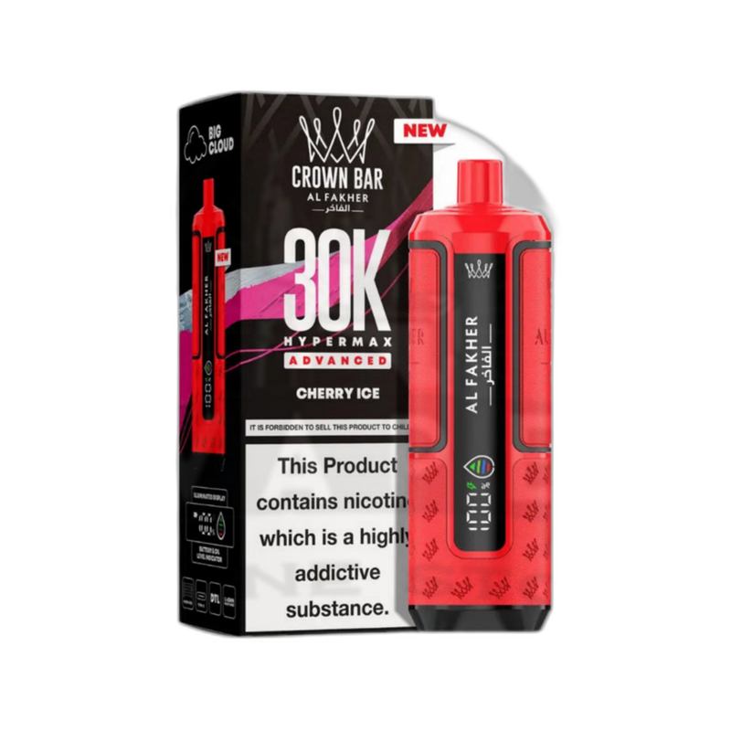 Al Fakher Crown Bar 30K Puff Hypermax Vape Kit - Cherry Ice