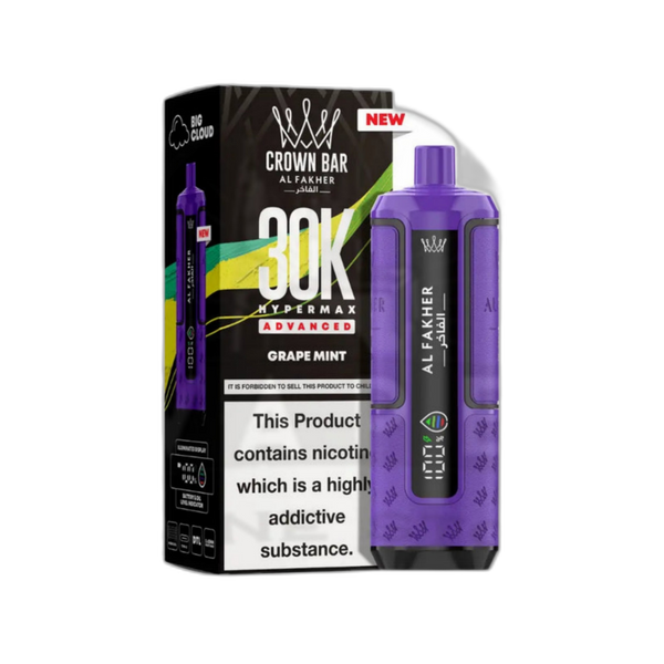 Al Fakher Crown Bar 30K Puff Hypermax Vape Kit - Grape Mint