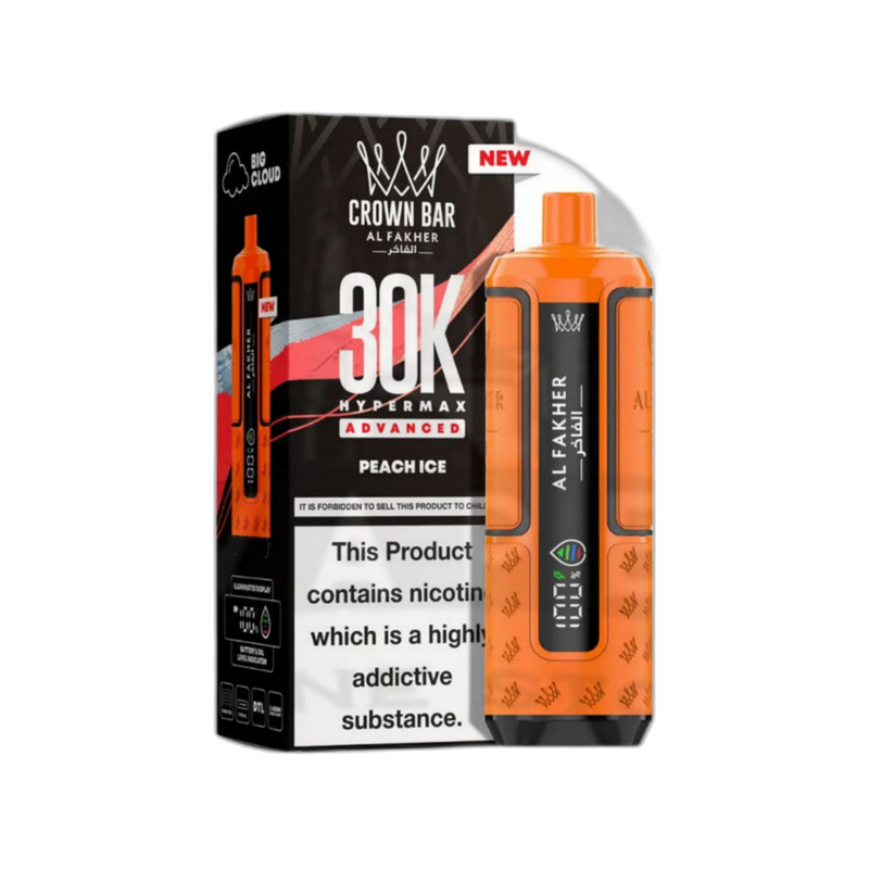 Al Fakher Crown Bar 30K Puff Hypermax Vape Kit - Peach Ice