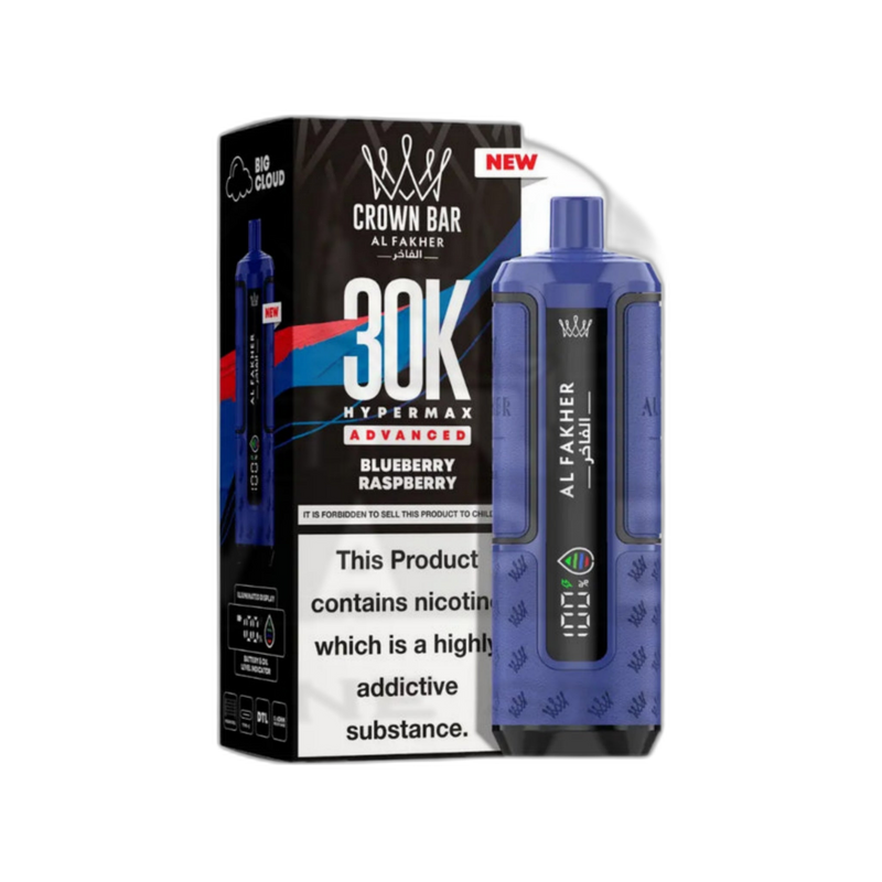 Al Fakher Crown Bar 30K Puff Hypermax Vape Kit - Blueberry Raspberry