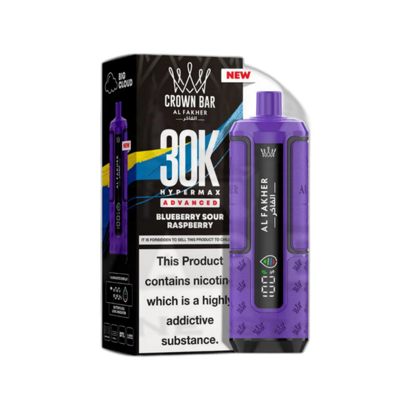 Al Fakher Crown Bar 30K Puff Hypermax Vape Kit - Blueberry Sour Raspberry