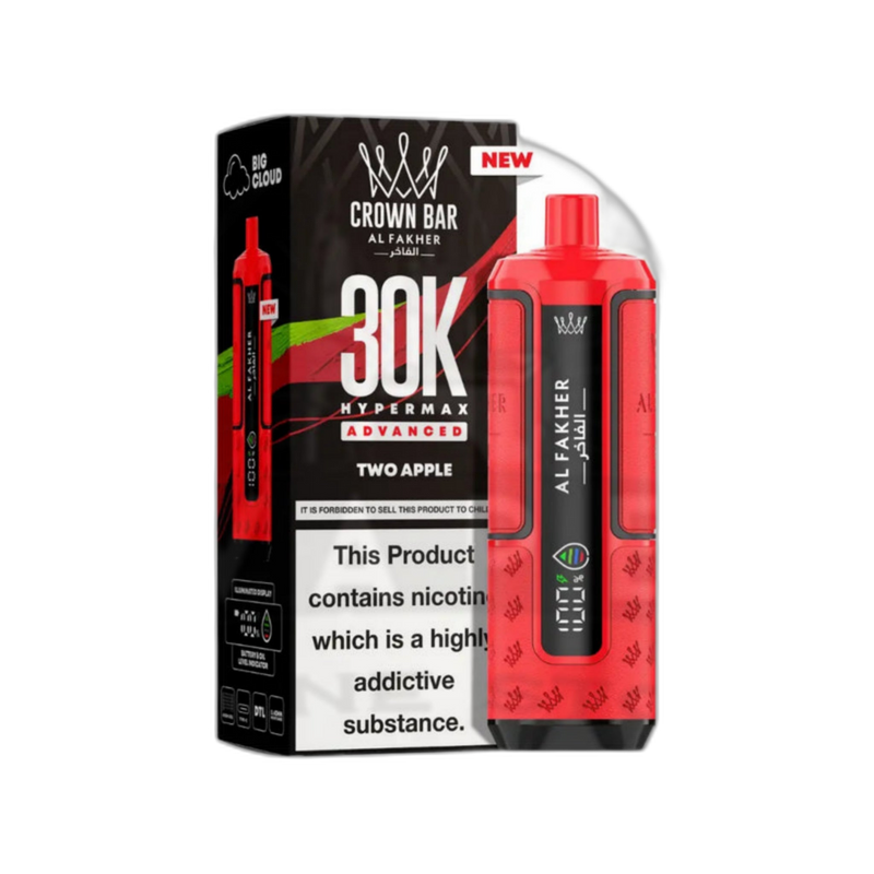 Al Fakher Crown Bar 30K Puff Hypermax Vape Kit - Two Apple