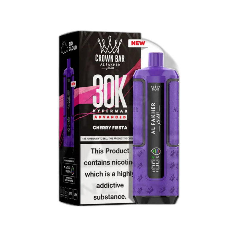 Al Fakher Crown Bar 30K Puff Hypermax Vape Kit - Cherry Fiesta