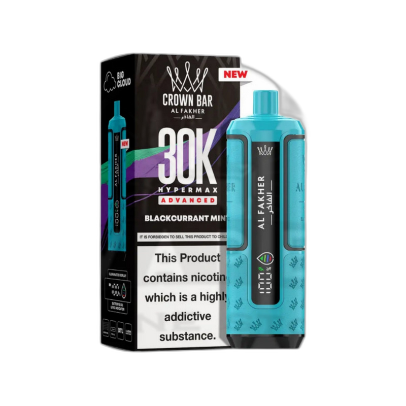 Al Fakher Crown Bar 30K Puff Hypermax Vape Kit - Blackcurrant Mint