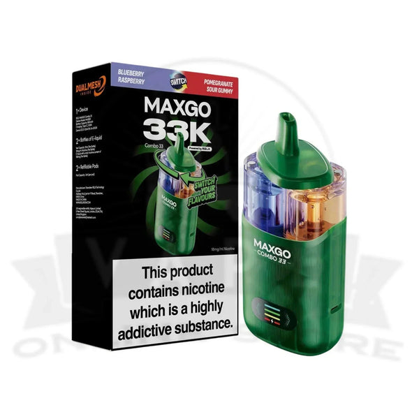 RELX MaxGo Combo 33K Puff Vape - Blueberry Raspberry / Pomegranate Sour Gummy