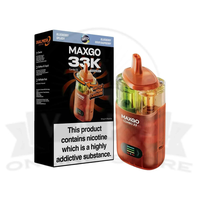 RELX MaxGo Combo 33K Puff Vape - Blueberry Splash / Blueberry Sour Raspberry