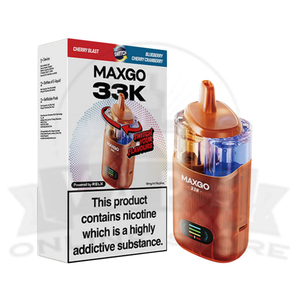 RELX MaxGo Combo 33K Puff Vape - Cherry Blast / Blueberry Cherry Cranberry