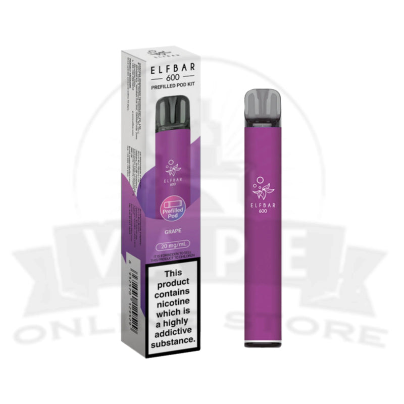Elf Bar 600 Grape 20mg Disposable Vape Pod Kit