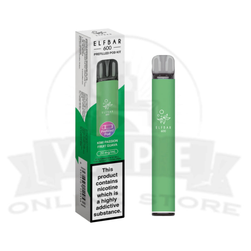Elf Bar 600 Kiwi Passion Fruit Guava 20mg Disposable Vape