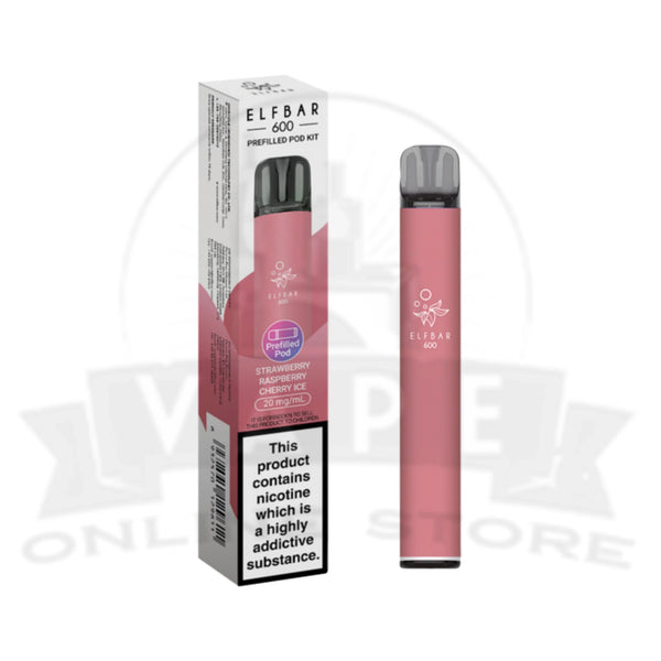 Elf Bar 600 Strawberry Raspberry Cherry Ice 20mg Disposable Vape