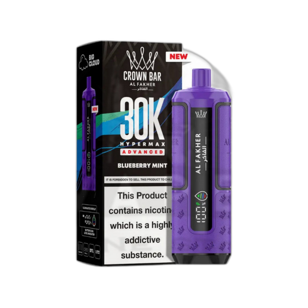 Al Fakher Crown Bar 30K Puff Hypermax Vape Kit - Blueberry Mint