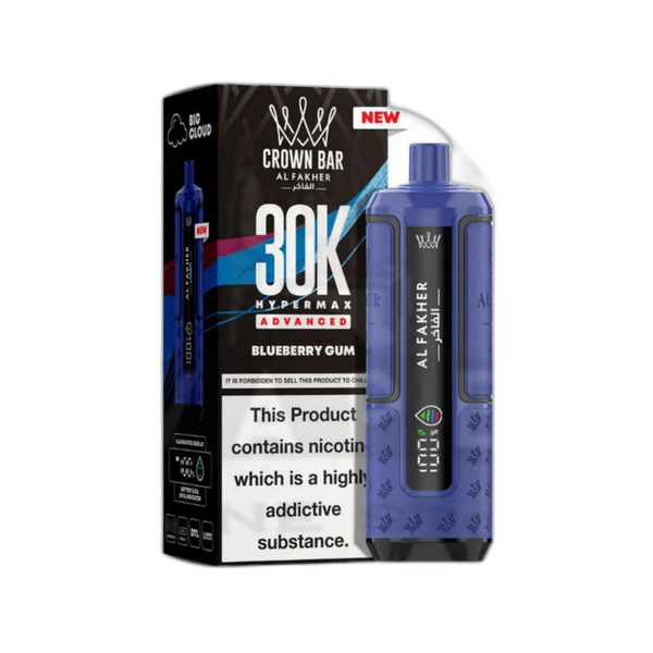Al Fakher Crown Bar 30K Puff Hypermax Vape Kit - Blueberry Gum
