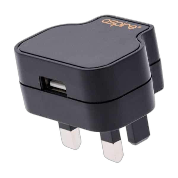Aspire UK 3-Pin USB Mains Wall Plug Adapter
