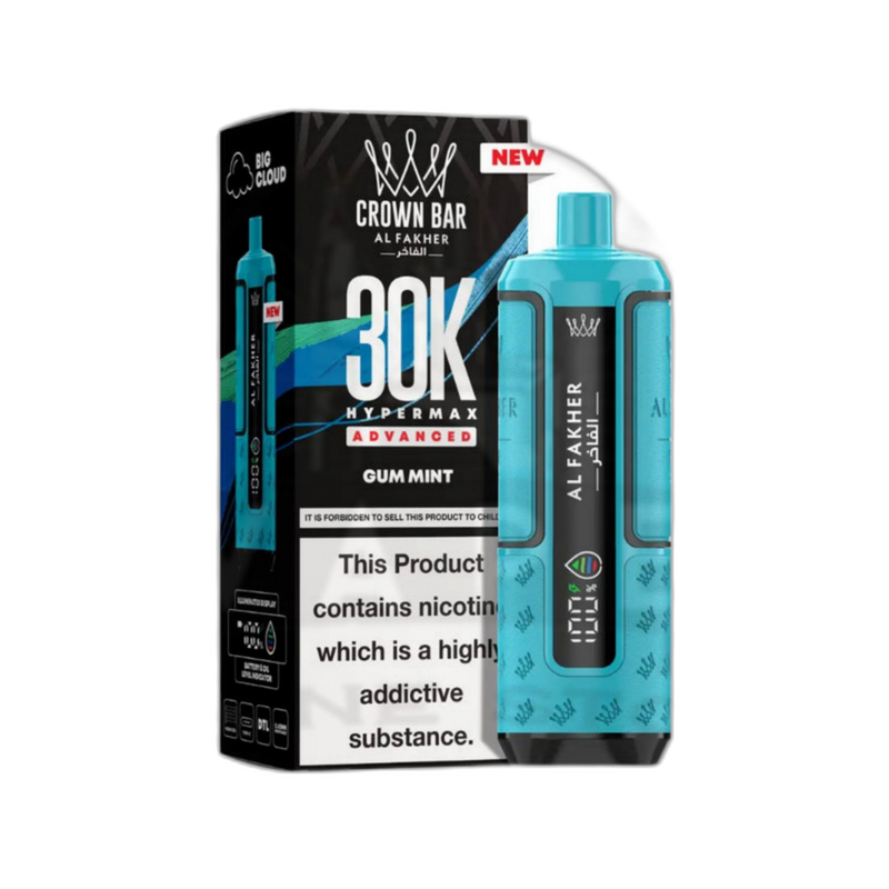 Al Fakher Crown Bar 30K Puff Hypermax Vape Kit - Gum Mint