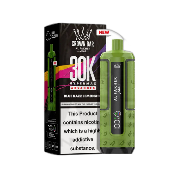 Al Fakher Crown Bar 30K Puff Hypermax Vape Kit - Blue Razz Lemonade