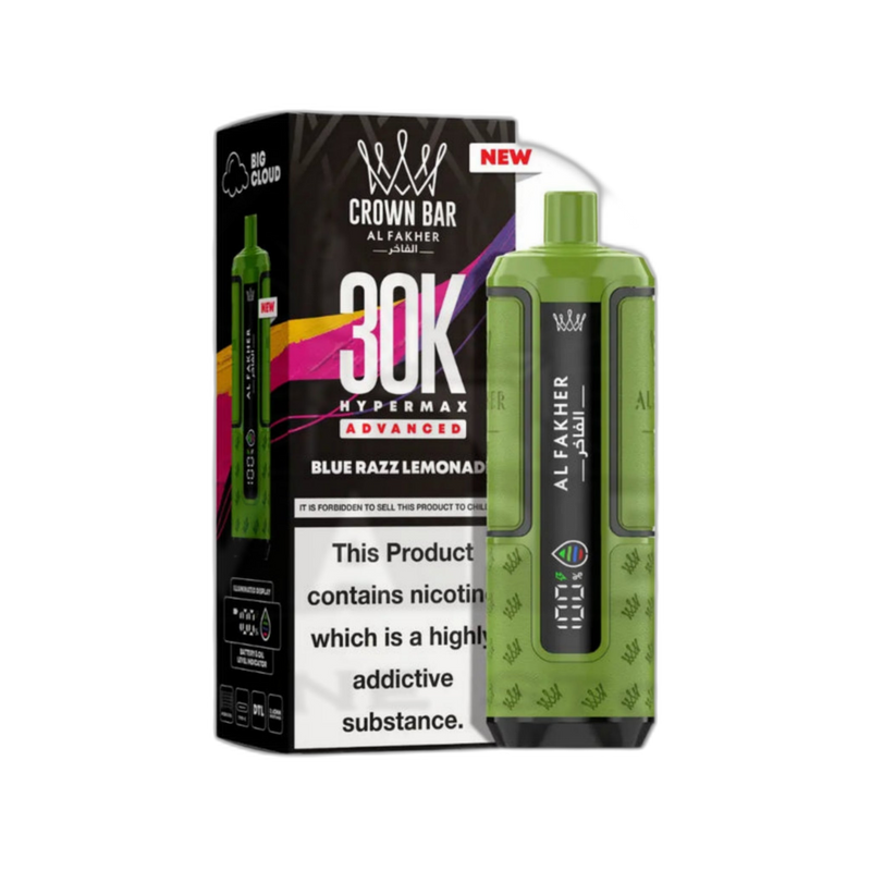 Al Fakher Crown Bar 30K Puff Hypermax Vape Kit - Blue Razz Lemonade