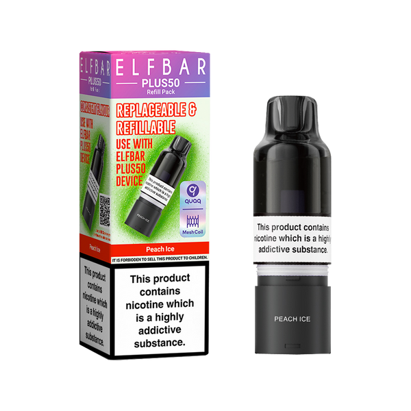Elfbar Plus 50 Refill Pods - Peach Ice